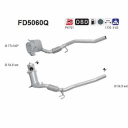 Filtre à particules / à suie, échappement FD5060Q AS