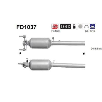 Filtre à particules / à suie, échappement FD1037 AS