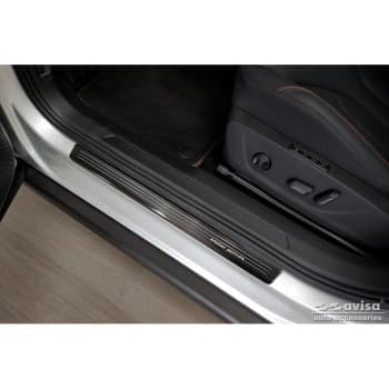 Seuils de porte en acier inoxydable noir adaptés à Skoda Enyaq iV 2020- - 'Special Edition' - 4 pièces