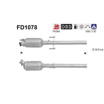 Filtre à particules / à suie, échappement FD1078 AS