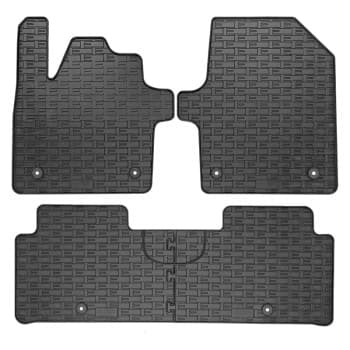 Tapis en caoutchouc adaptés pour Kia EV6 2021- (3 pièces + système de montage)