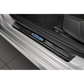 Seuils de porte en acier inoxydable noir adaptés à Skoda Octavia IV Sedan/Combi 2020- 'Hybrid' - 4 pièces