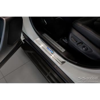 Seuil de porte en inox adapté au Toyota Highlander XU70 2020- 'Hybrid' - 4 pièces