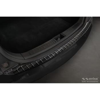 Protecteur de pare-chocs arrière en acier inoxydable noir adapté à Tesla Model S 2012- 'Ribs'
