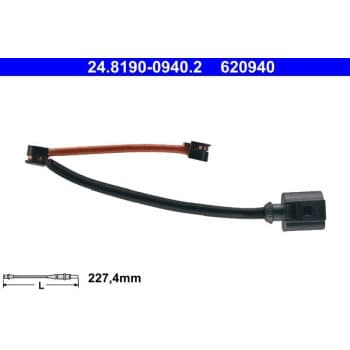 Contact d'avertissement, usure des plaquettes de frein 24.8190-0940.2 ATE