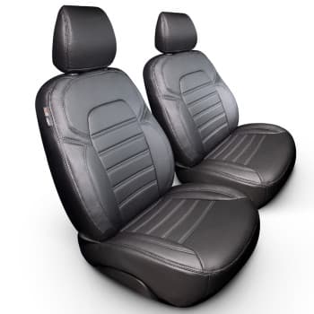 Ensemble de housses de siège en cuir artificiel New York Design 1+1 adapté pour Mercedes Sprinter 2018- (Comfortline)