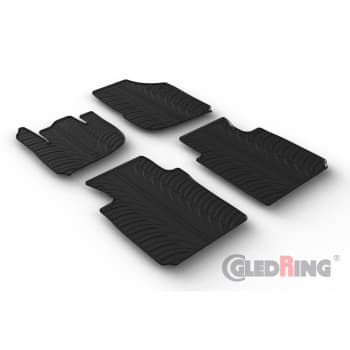 Tapis en caoutchouc adaptés pour Honda HR-V (RV) Hybrid 2021- (T-Design 4 pièces + clips de montage)