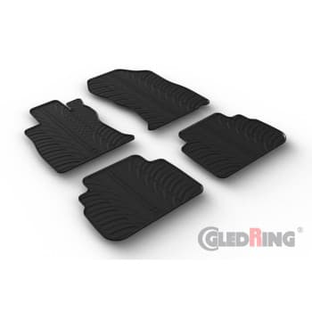 Tapis en caoutchouc adaptés pour Subaru Forester (SK) 2018- (profil en T 4 pièces + clips de montage)