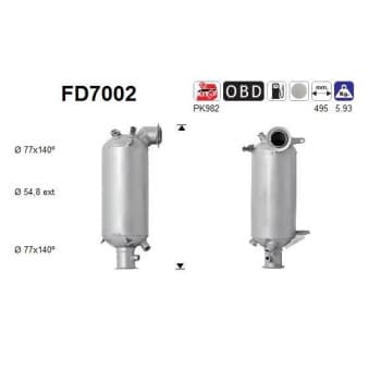 Filtre à particules / à suie, échappement FD7002 AS