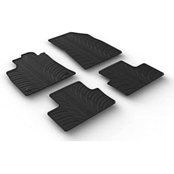 Tapis en caoutchouc pour Renault Clio V HB 9/2019- (T design 4 pièces + clips de fixation)