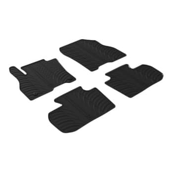 Tapis en caoutchouc pour Nissan Leaf II (ZE1) 2018- (T-Design 4 pièces + clips de montage)