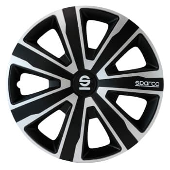 Jeu d'enjoliveurs Sparco 4 pièces Palermo 14 pouces argent/noir