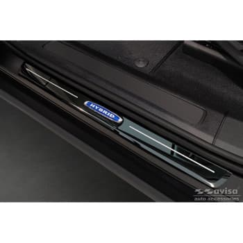 Seuils de porte en acier inoxydable noir brillant sur mesure pour Volvo XC60 II 2017-2021 & Facelift 2021- 'Hybr