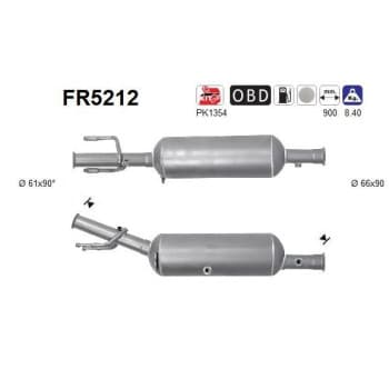 Filtre à particules diesel, système d'échappement FR5212 AS