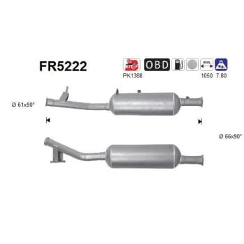 Filtre à particules diesel, système d'échappement FR5222 AS