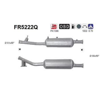 Filtre à particules diesel, système d'échappement FR5222Q AS