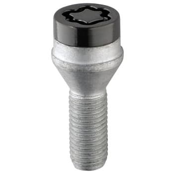 Jeu de boulons de carrosserie McGard M12x1,25 noirs - conique - longueur 29,2 mm (tête 17 mm)