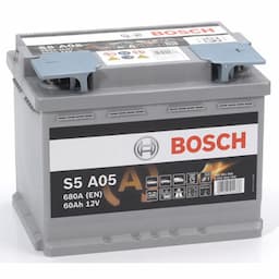 Batterie de voiture Bosch Silver S5A05 - 60A/h - 680A - adaptée aux véhicules avec système start-stop