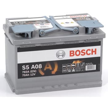 Batterie de voiture Bosch Silver S5A08 - 70A/h - 760A - adaptée aux véhicules avec système start-stop