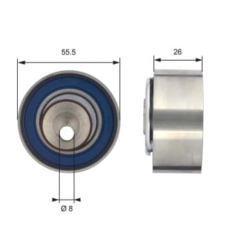 Poulie-tendeur, courroie de distribution PowerGrip® T43156 Gates