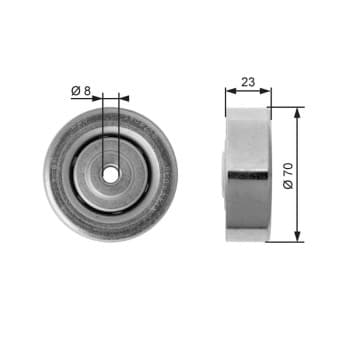 Poulie-tendeur, courroie trapézoïdale à nervures DriveAlign® T36161 Gates