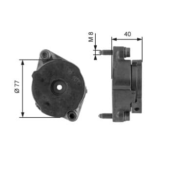 Poulie-tendeur, courroie trapézoïdale à nervures DriveAlign® T38345 Gates