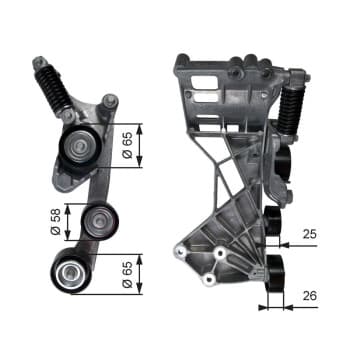 Poulie-tendeur, courroie trapézoïdale à nervures DriveAlign® T39136 Gates