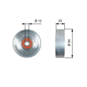 Poulie-tendeur, courroie trapézoïdale à nervures DriveAlign® T39178 Gates