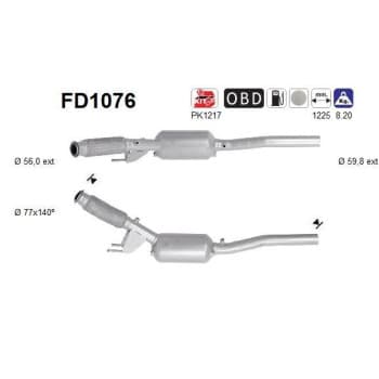 Filtre à particules diesel, système d'échappement FD1076 AS