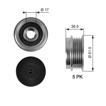 Poulie roue libre, alternateur DriveAlign® OAP7041 Gates