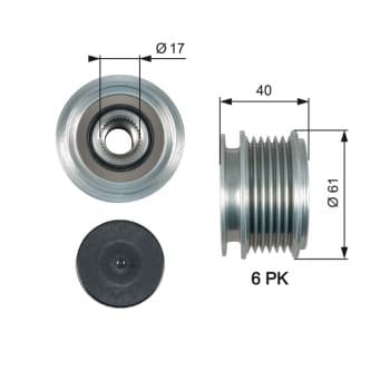 Poulie roue libre, alternateur DriveAlign® OAP7013 Gates