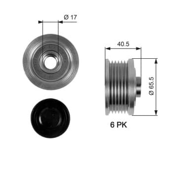 Poulie roue libre, alternateur DriveAlign® OAP7032 Gates