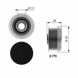 Poulie roue libre, alternateur DriveAlign® OAP7039 Gates