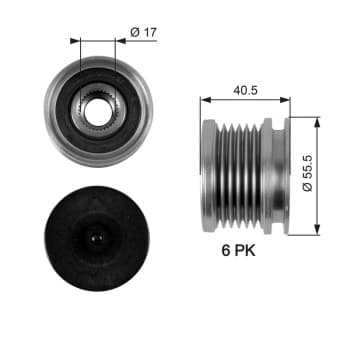 Poulie roue libre, alternateur DriveAlign® OAP7040 Gates