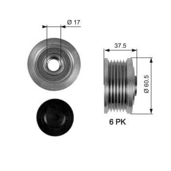 Poulie roue libre, alternateur DriveAlign® OAP7048 Gates