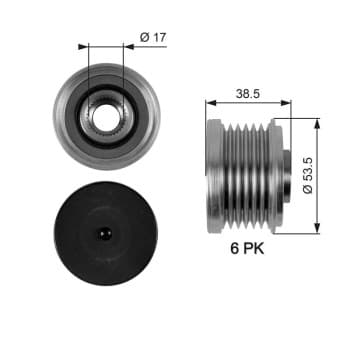 Poulie roue libre, alternateur DriveAlign® OAP7055 Gates