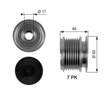 Poulie roue libre, alternateur DriveAlign® OAP7056 Gates