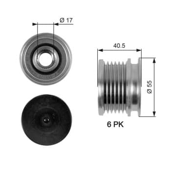 Poulie roue libre, alternateur DriveAlign® OAP7057 Gates