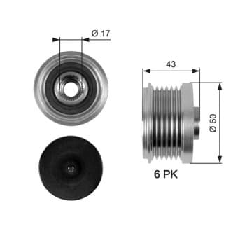 Poulie roue libre, alternateur DriveAlign® OAP7059 Gates