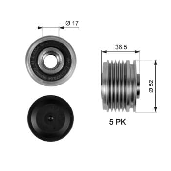 Poulie roue libre, alternateur DriveAlign® OAP7064 Gates