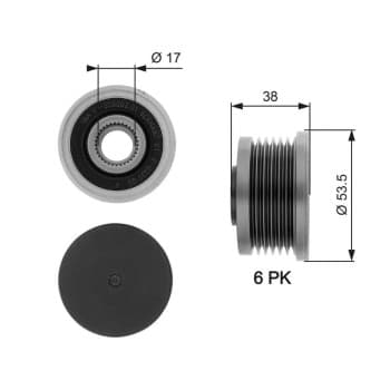 Poulie roue libre, alternateur DriveAlign® OAP7081 Gates