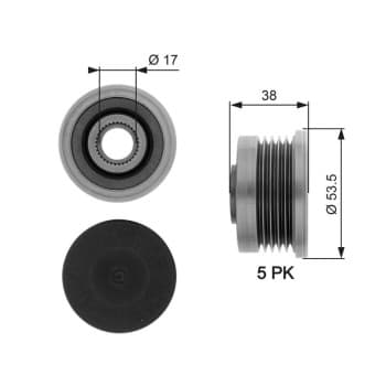 Poulie roue libre, alternateur DriveAlign® OAP7082 Gates