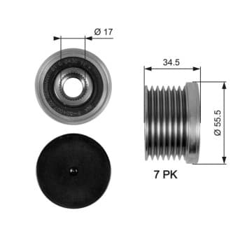 Poulie roue libre, alternateur DriveAlign® OAP7084 Gates