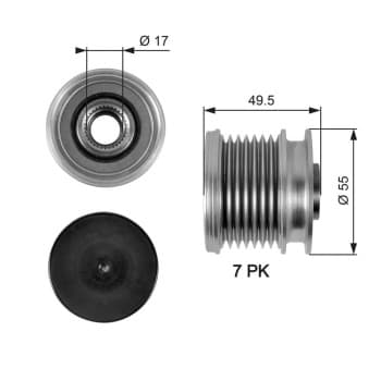 Poulie roue libre, alternateur DriveAlign® OAP7086 Gates