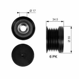 Poulie roue libre, alternateur DriveAlign® OAP7090 Gates