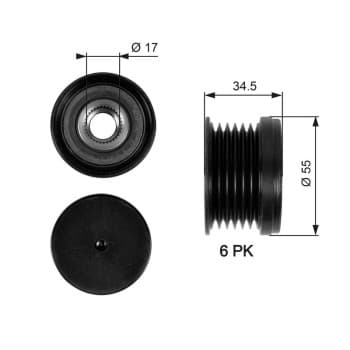 Poulie roue libre, alternateur DriveAlign® OAP7090 Gates