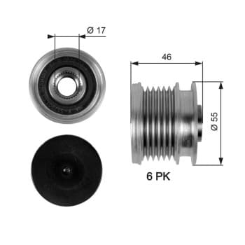 Poulie roue libre, alternateur DriveAlign® OAP7092 Gates