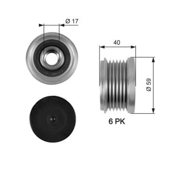 Poulie roue libre, alternateur DriveAlign® OAP7097 Gates