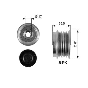 Poulie roue libre, alternateur DriveAlign® OAP7100 Gates