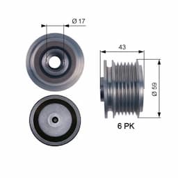 Poulie roue libre, alternateur DriveAlign® OAP7112 Gates